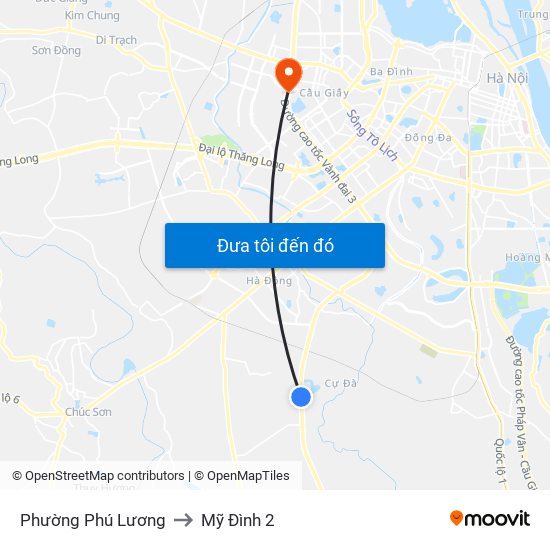 Phường Phú Lương to Mỹ Đình 2 map