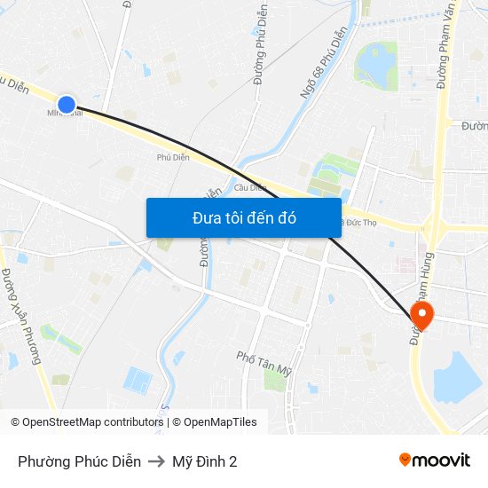 Phường Phúc Diễn to Mỹ Đình 2 map