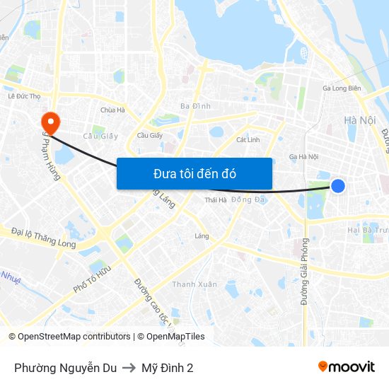 Phường Nguyễn Du to Mỹ Đình 2 map
