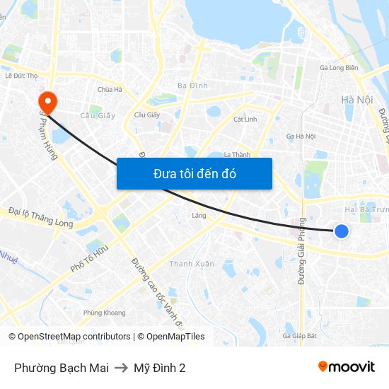 Phường Bạch Mai to Mỹ Đình 2 map