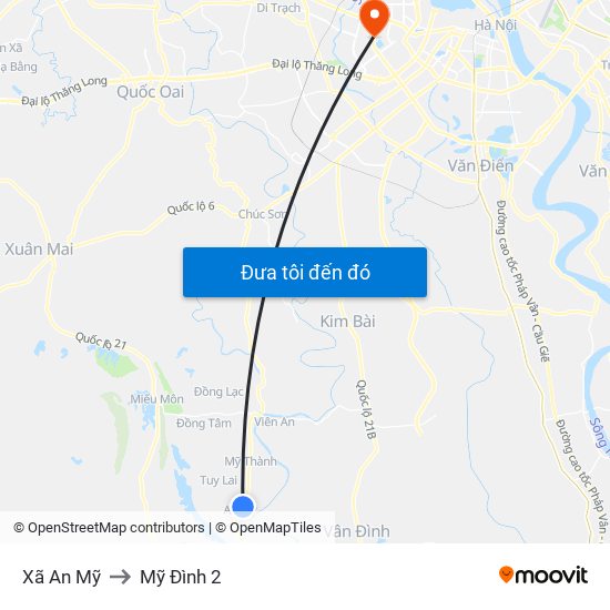 Xã An Mỹ to Mỹ Đình 2 map