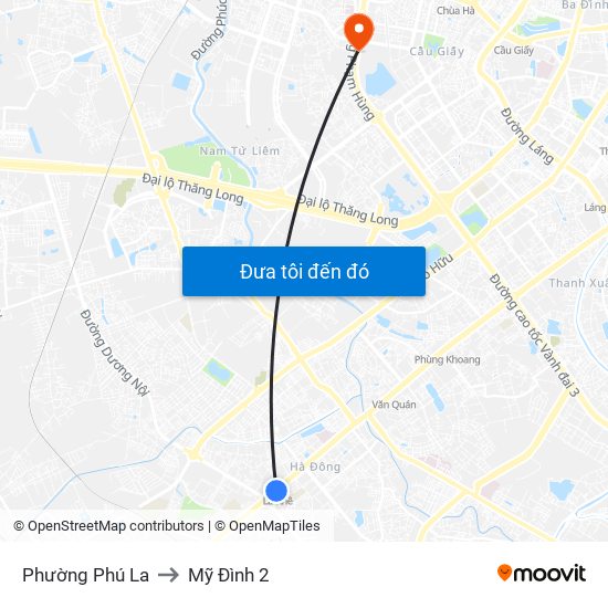 Phường Phú La to Mỹ Đình 2 map