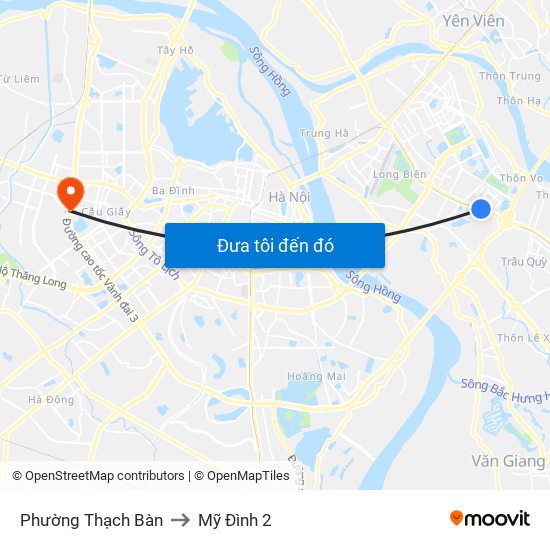 Phường Thạch Bàn to Mỹ Đình 2 map