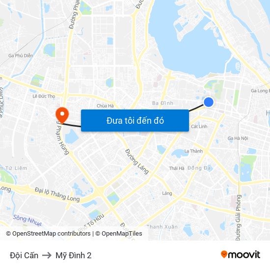 Đội Cấn to Mỹ Đình 2 map