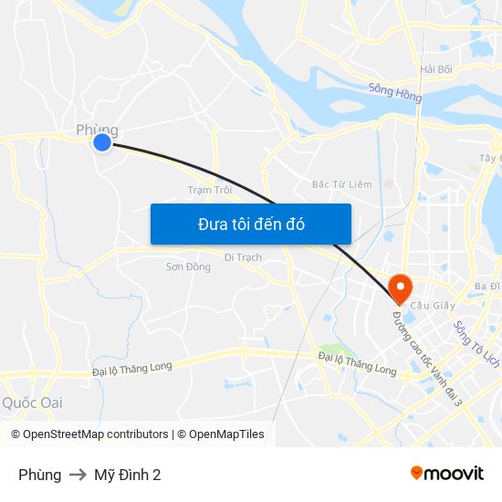 Phùng to Mỹ Đình 2 map