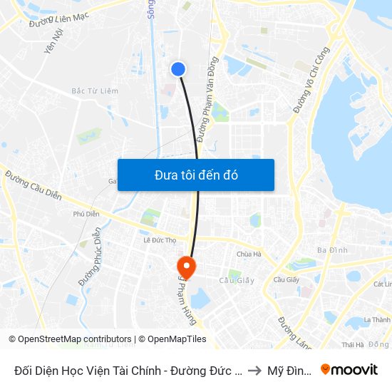 Đối Diện Học Viện Tài Chính - Đường Đức Thắng to Mỹ Đình 2 map