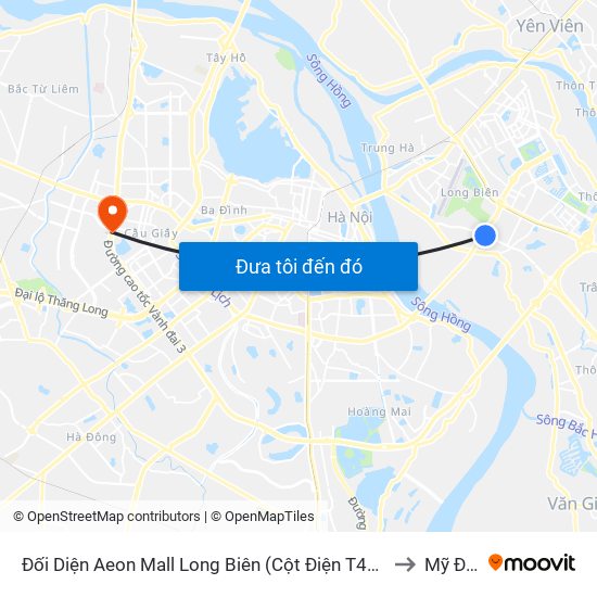 Đối Diện Aeon Mall Long Biên (Cột Điện T4a/2a-B Đường Cổ Linh) to Mỹ Đình 2 map
