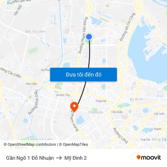 Gần Ngõ 1 Đỗ Nhuận to Mỹ Đình 2 map