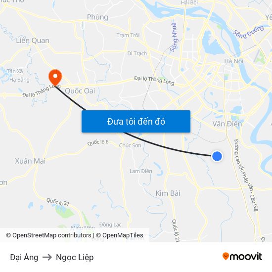 Đại Áng to Ngọc Liệp map