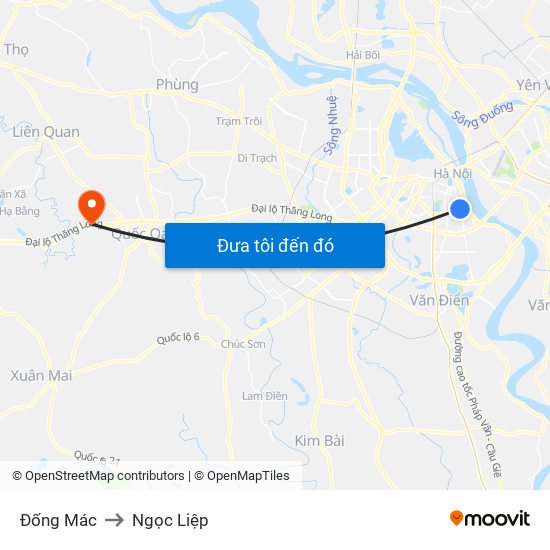 Đống Mác to Ngọc Liệp map