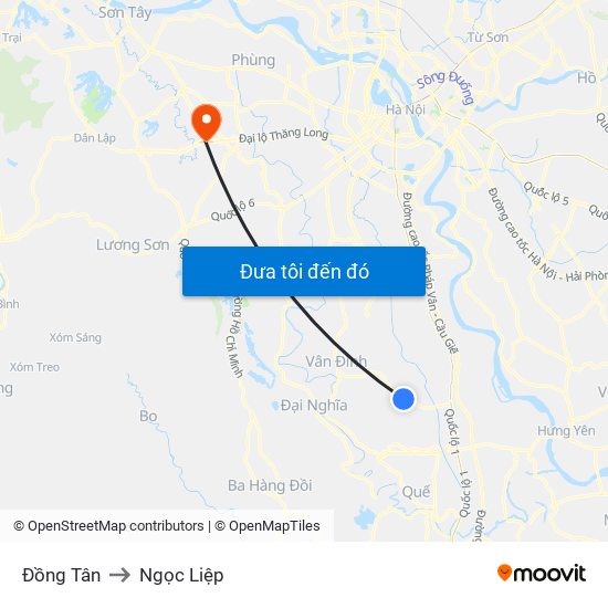 Đồng Tân to Ngọc Liệp map