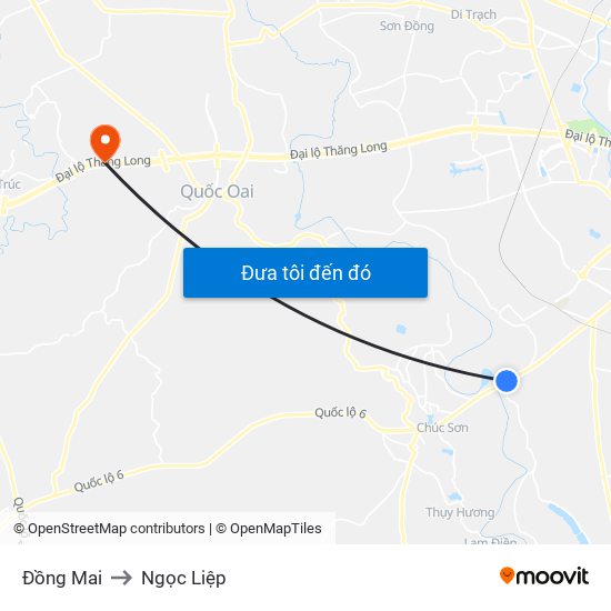 Đồng Mai to Ngọc Liệp map