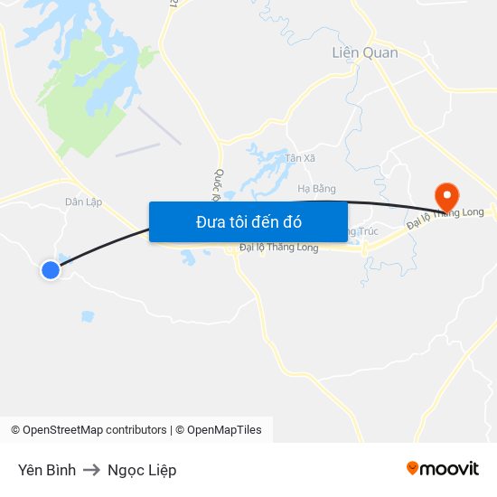 Yên Bình to Ngọc Liệp map