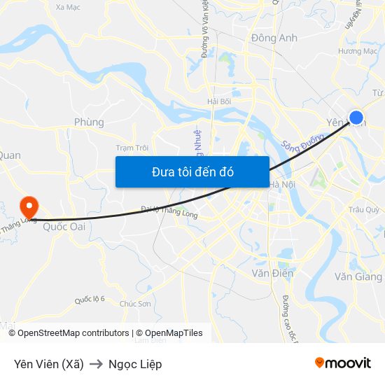 Yên Viên (Xã) to Ngọc Liệp map