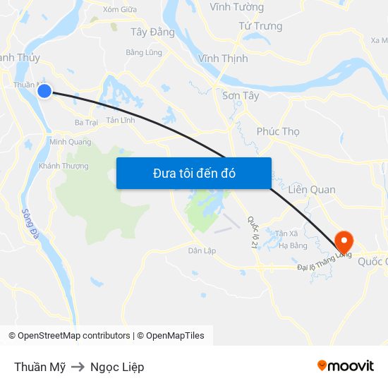 Thuần Mỹ to Ngọc Liệp map