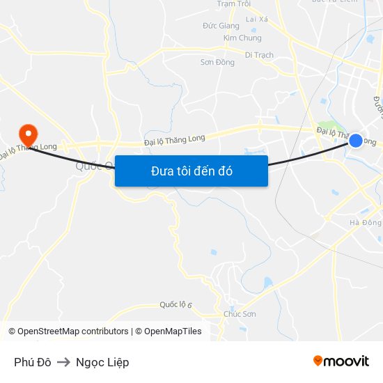 Phú Đô to Ngọc Liệp map