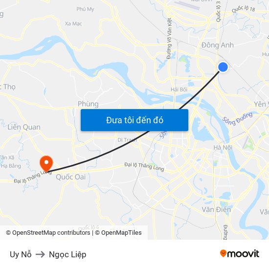 Uy Nỗ to Ngọc Liệp map