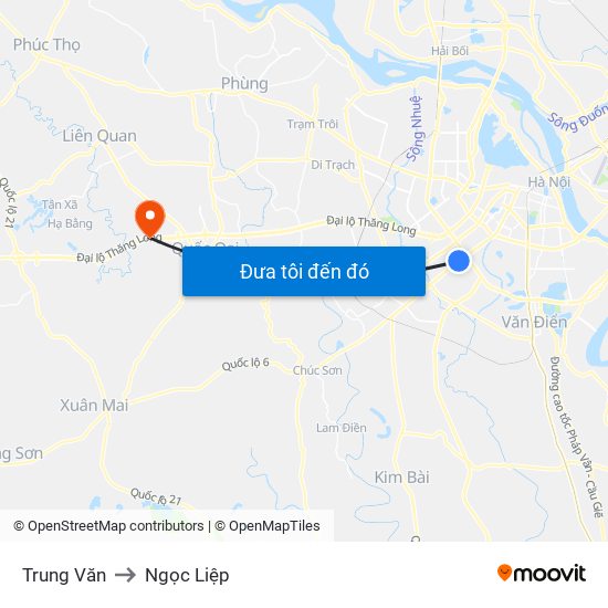 Trung Văn to Ngọc Liệp map