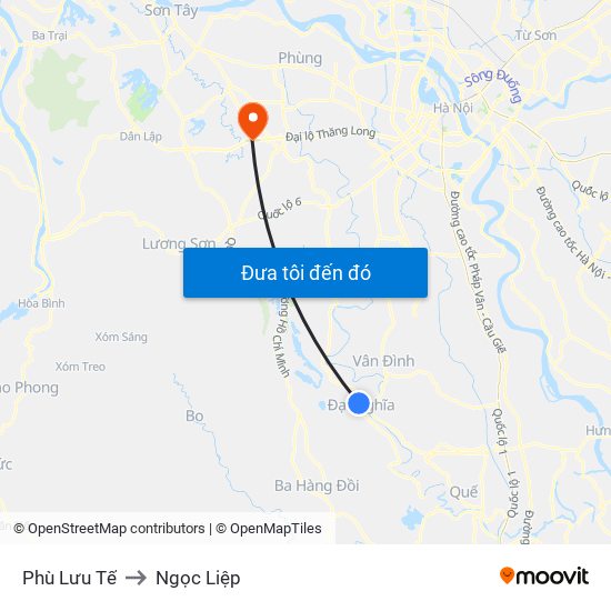 Phù Lưu Tế to Ngọc Liệp map