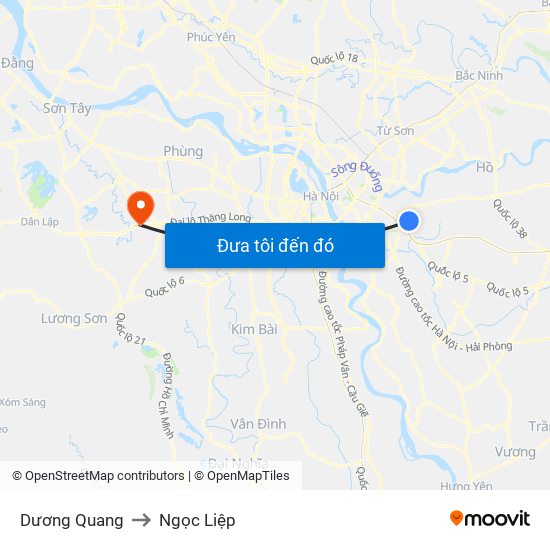 Dương Quang to Ngọc Liệp map