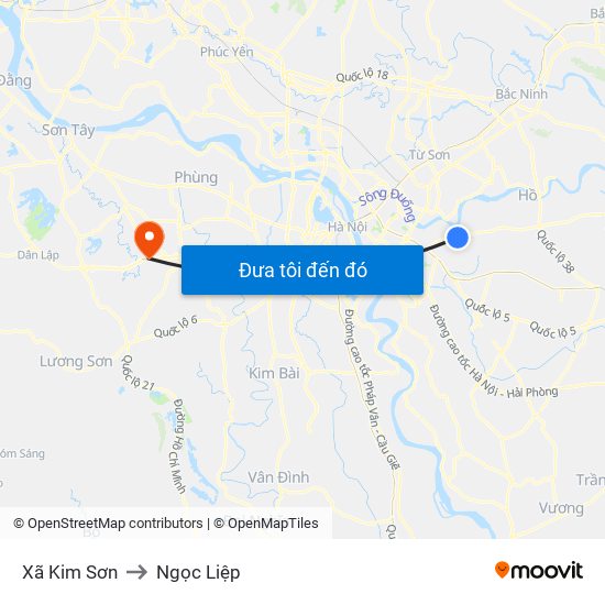 Xã Kim Sơn to Ngọc Liệp map