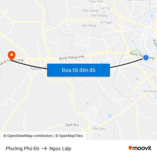 Phường Phú Đô to Ngọc Liệp map