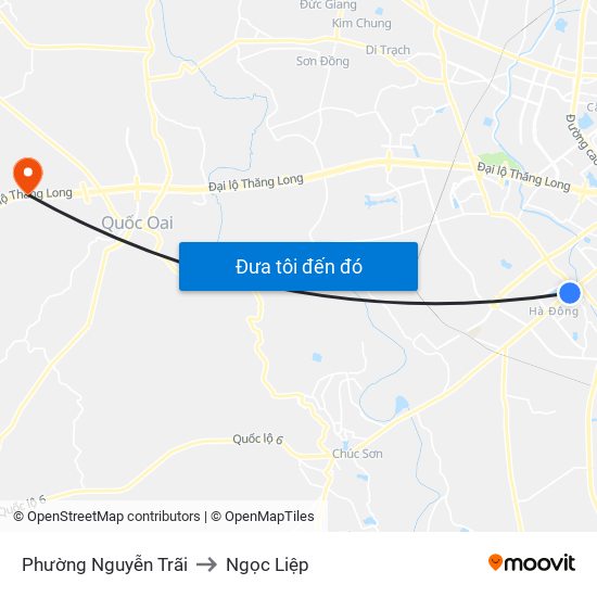 Phường Nguyễn Trãi to Ngọc Liệp map