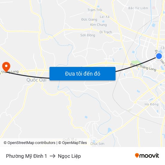 Phường Mỹ Đình 1 to Ngọc Liệp map