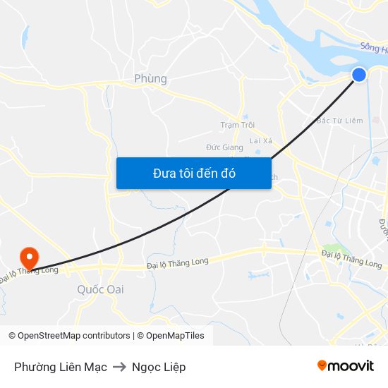 Phường Liên Mạc to Ngọc Liệp map