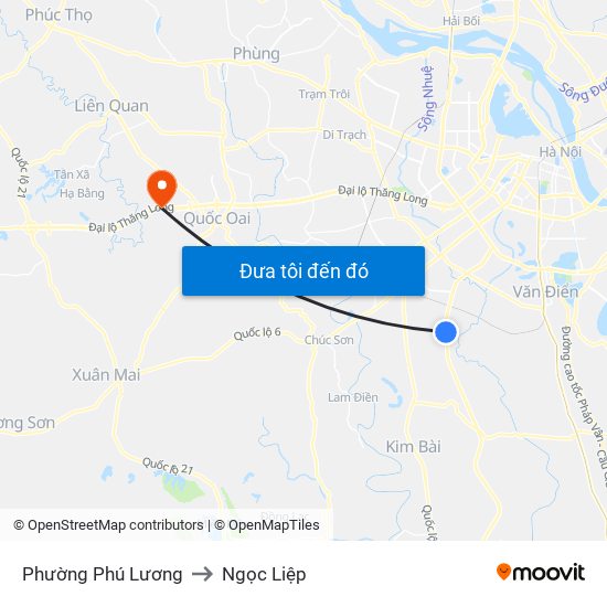 Phường Phú Lương to Ngọc Liệp map