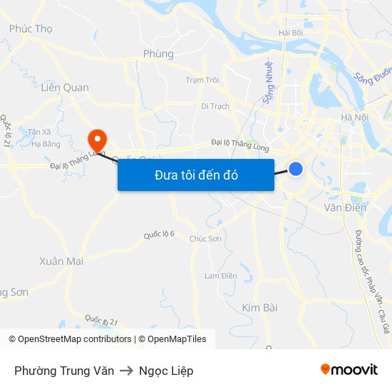 Phường Trung Văn to Ngọc Liệp map