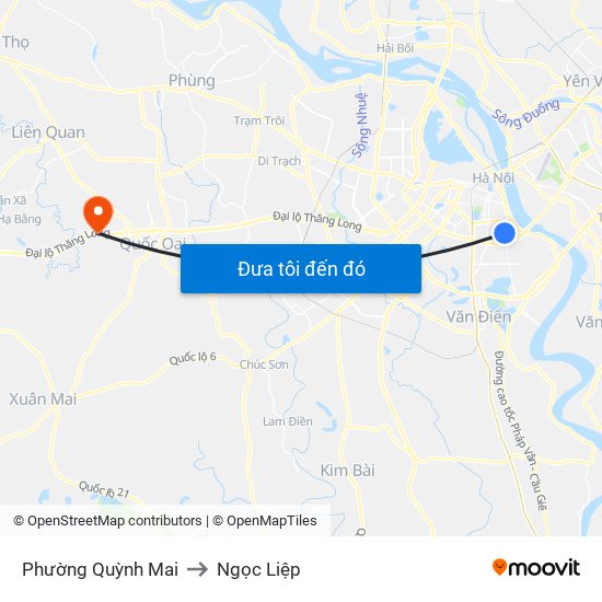 Phường Quỳnh Mai to Ngọc Liệp map