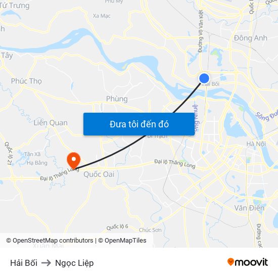 Hải Bối to Ngọc Liệp map