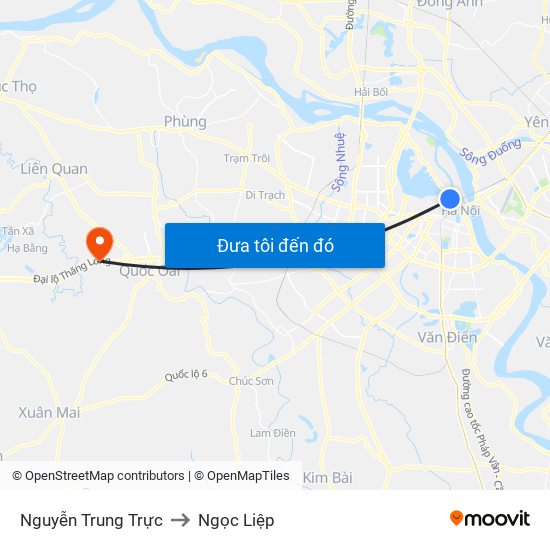 Nguyễn Trung Trực to Ngọc Liệp map