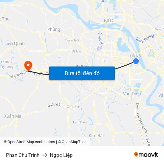 Phan Chu Trinh to Ngọc Liệp map