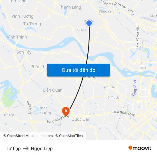 Tự Lập to Ngọc Liệp map