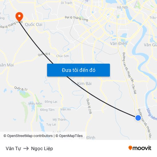 Văn Tự to Ngọc Liệp map