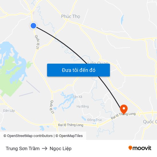 Trung Sơn Trầm to Ngọc Liệp map