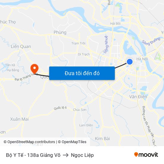 Bộ Y Tế - 138a Giảng Võ to Ngọc Liệp map