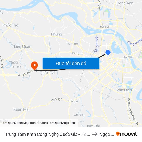 Trung Tâm Khtn Công Nghệ Quốc Gia - 18 Hoàng Quốc Việt to Ngọc Liệp map
