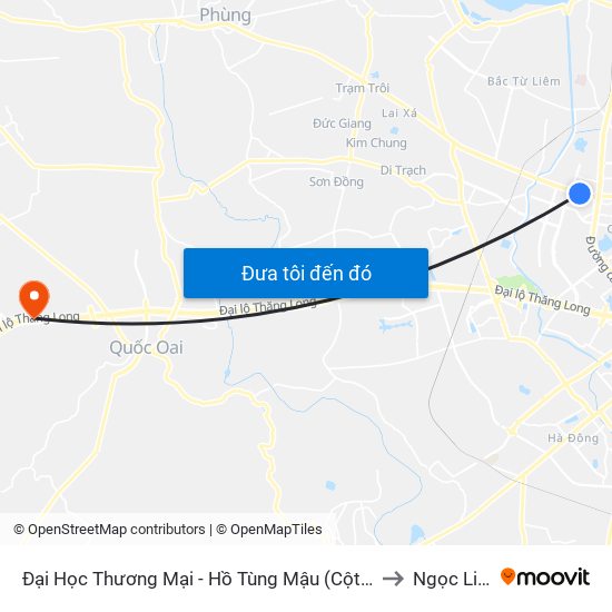 Đại Học Thương Mại - Hồ Tùng Mậu (Cột Sau) to Ngọc Liệp map