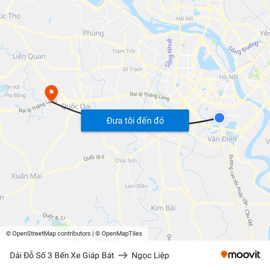 Dải Đỗ Số 3 Bến Xe Giáp Bát to Ngọc Liệp map