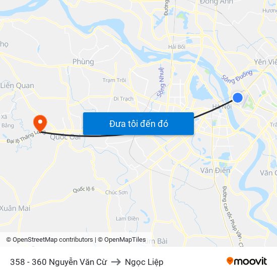 358 - 360 Nguyễn Văn Cừ to Ngọc Liệp map