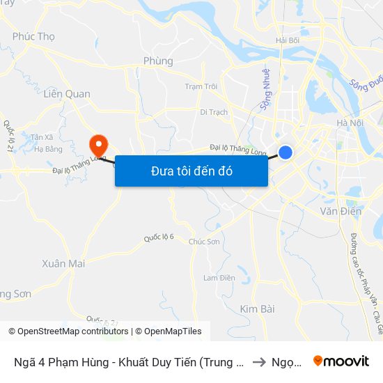 Ngã 4 Phạm Hùng - Khuất Duy Tiến (Trung Tâm Hội Nghị Quốc Gia) to Ngọc Liệp map