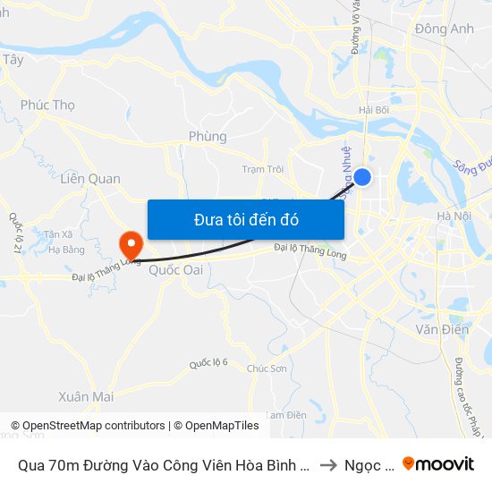 Qua 70m Đường Vào Công Viên Hòa Bình - Phạm Văn Đồng to Ngọc Liệp map