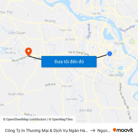 Công Ty In Thương Mại & Dịch Vụ Ngân Hàng - Số 10 Chùa Bộc to Ngọc Liệp map