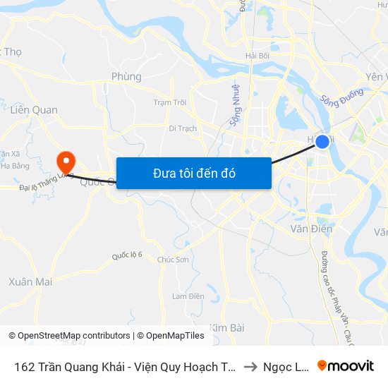 162 Trần Quang Khải - Viện Quy Hoạch Thủy Lợi to Ngọc Liệp map