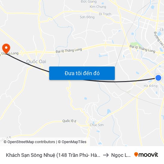 Khách Sạn Sông Nhuệ (148 Trần Phú- Hà Đông) to Ngọc Liệp map