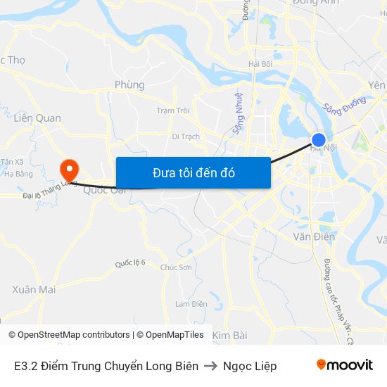 E3.2 Điểm Trung Chuyển Long Biên to Ngọc Liệp map