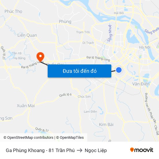 Ga Phùng Khoang - 81 Trần Phú to Ngọc Liệp map